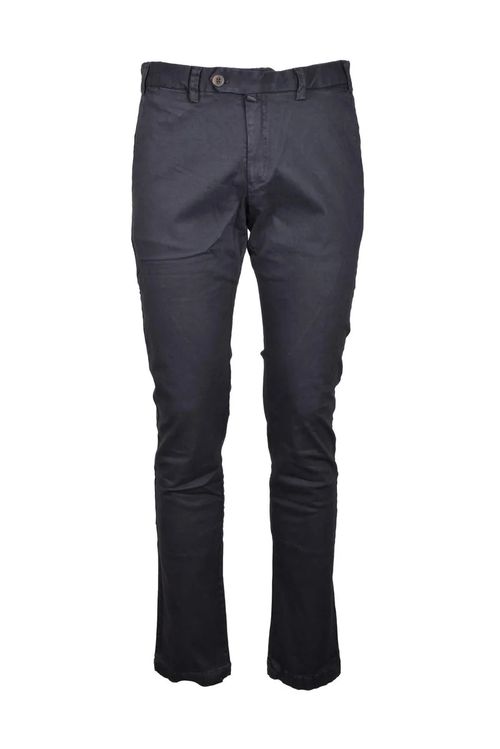 Slim Fit Grey Stretch Pants with Classic Details