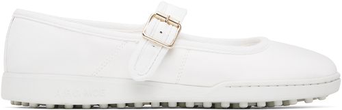 A. P.C. White Moe Mary Jane Ballerina Flats