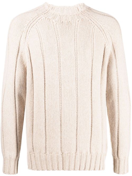 Ribbed-knit cashmere jumper - Neutrals