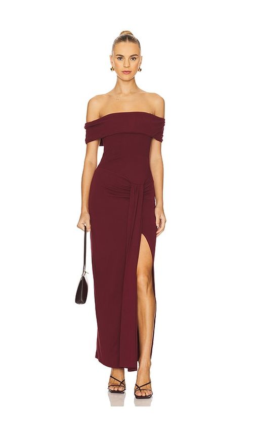 Line & Dot Mazzy Knit Dress in Burgundy.  S. Also in L
