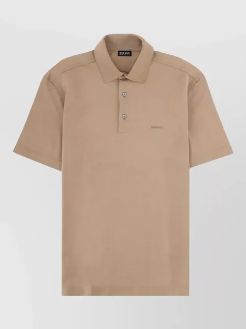 Zegna - short sleeve polo collar knit top