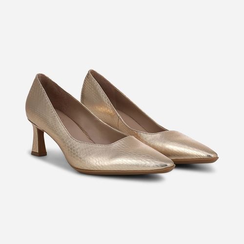 Tylan Pump Shoes, Light Champagne Faux Leather Fabric