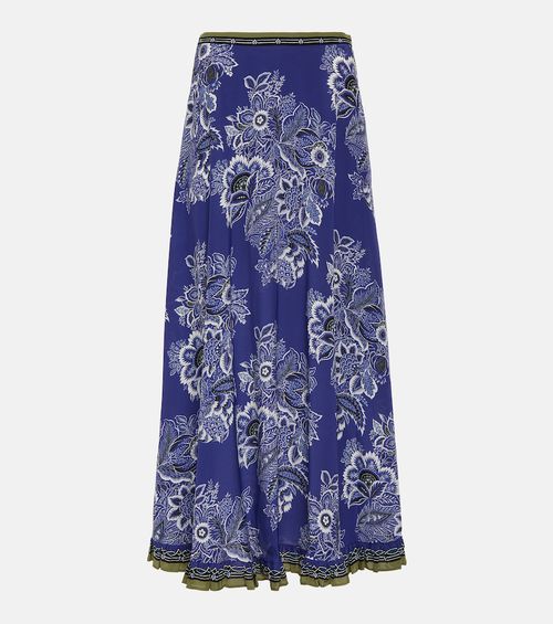 Floral silk maxi skirt