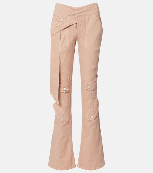 Cotton canvas flared pants