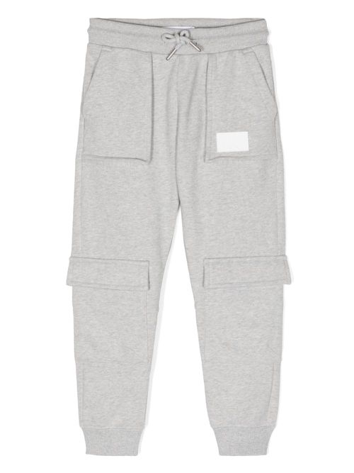 Logo-appliqué cargo track pants - Grey