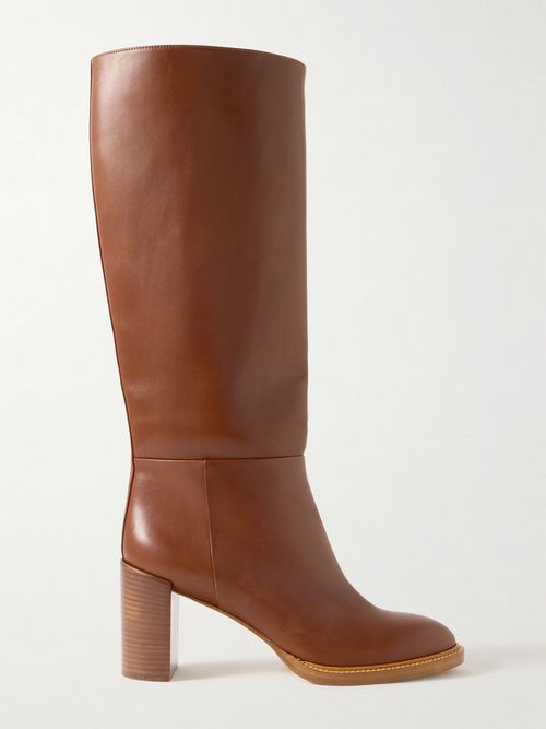 Bocca Leather Knee Boots - Brown
