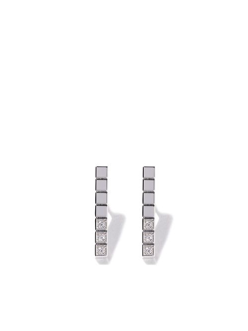 18kt white gold Ice Cube Pure diamond earrings - FAIRMINED WHITE GOLD