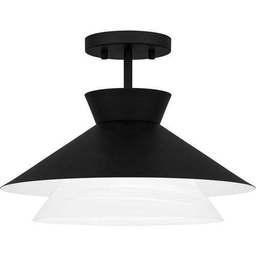 Matte Black One Light Semi Flush Mount from the Quoizel Semi-Flush Mount Collection