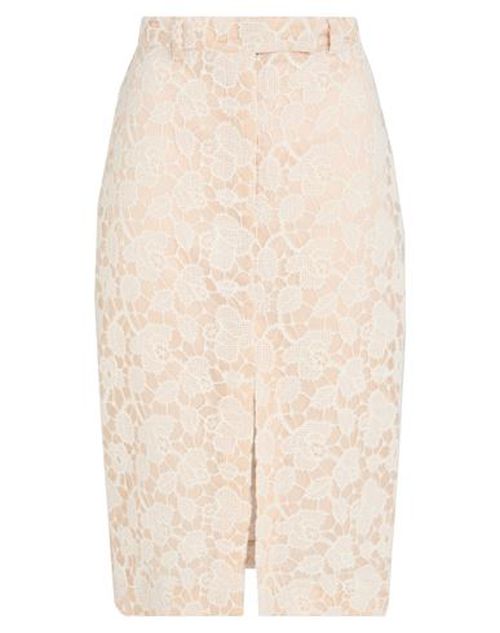 Woman Midi skirt Cream Size 4 Acrylic, Wool, Polyamide