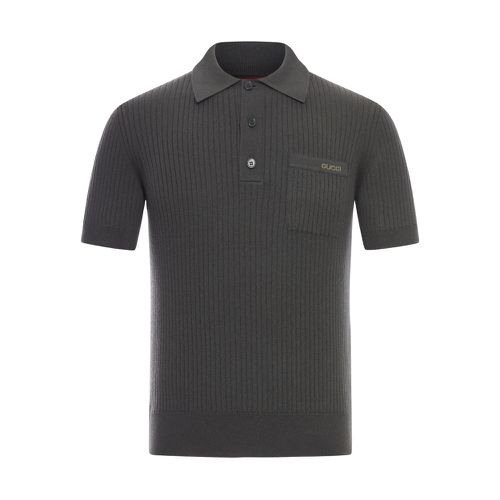 Chest-pocket Ribbed Polo Shirt