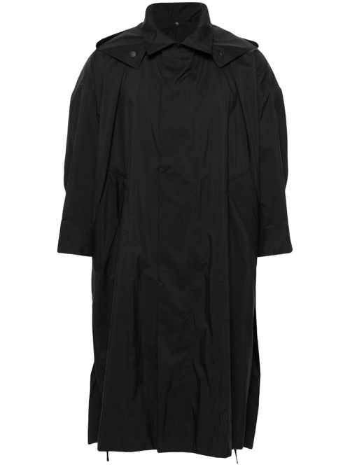 Hooded lightweight coat - Black