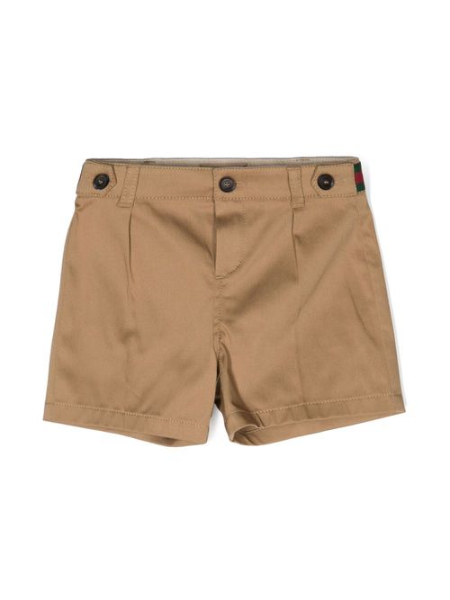 Web-stripe chino shorts - Neutrals