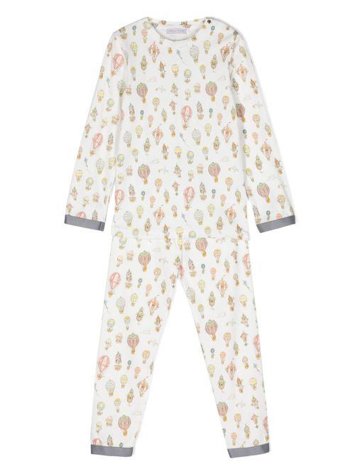 Graphic-print cotton pajamas - White