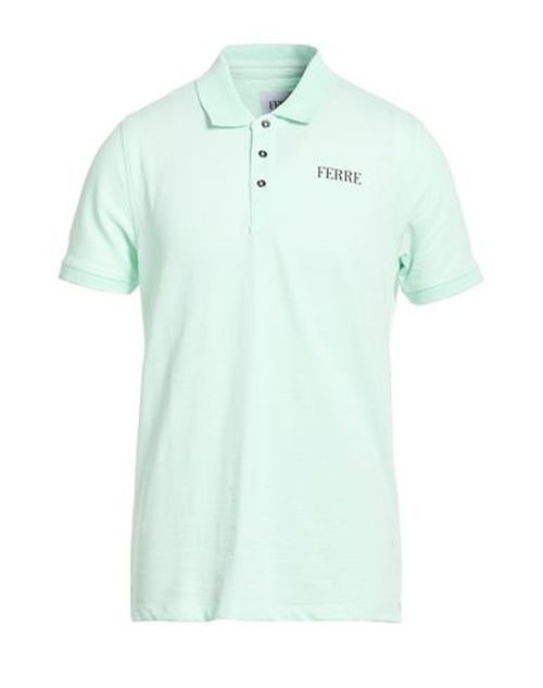 Man Polo shirt Light green Size L Cotton, Polyester