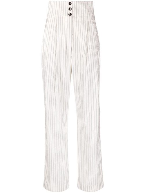 Pinstripe-print trousers - White