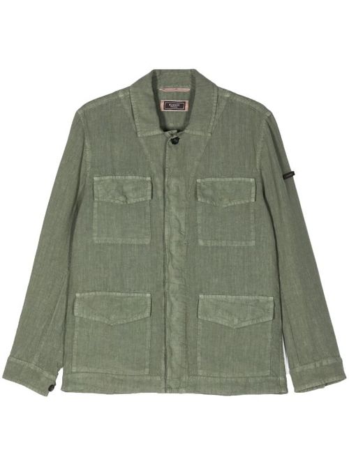 Four-Pocket Linen Shirt — green