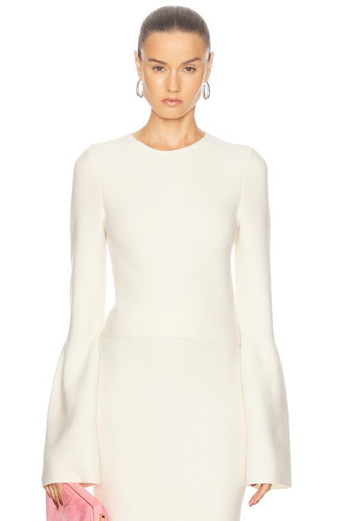Gabriela Hearst Talos Top in Ivory - Ivory. XS also in