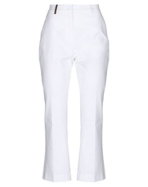 Woman Pants White Size 12 Cotton, Elastane