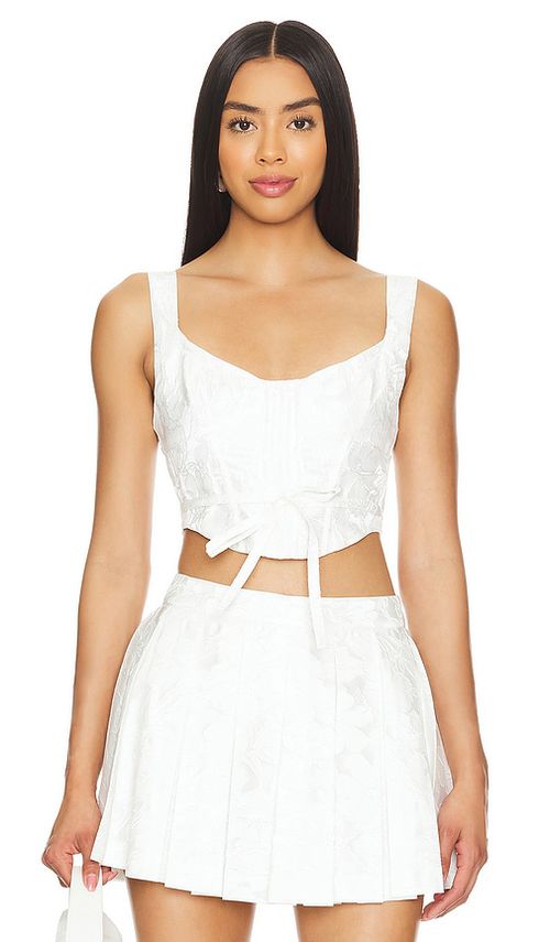 For Love & Lemons CROPPED MIRA in White. Größe XS. Also in L