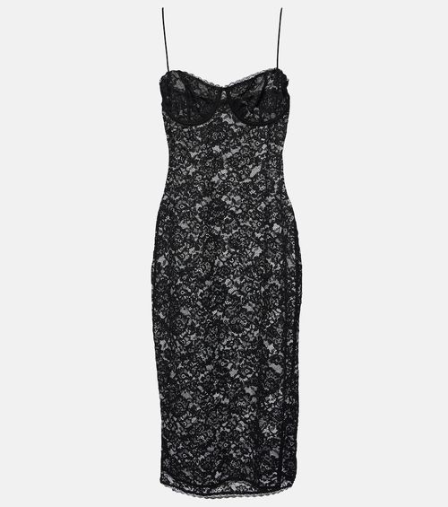 O-Lover floral lace midi dress