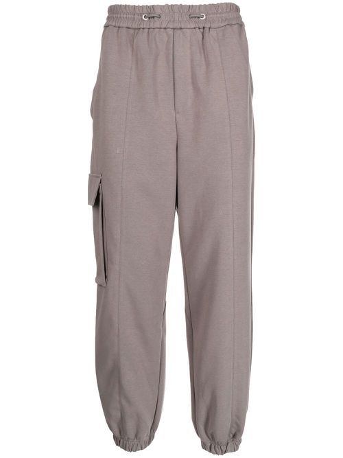 Cargo-style drawstring track pants - Grey