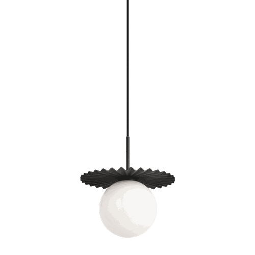 Modern Ruff 1-Light Pendant Light In Black
