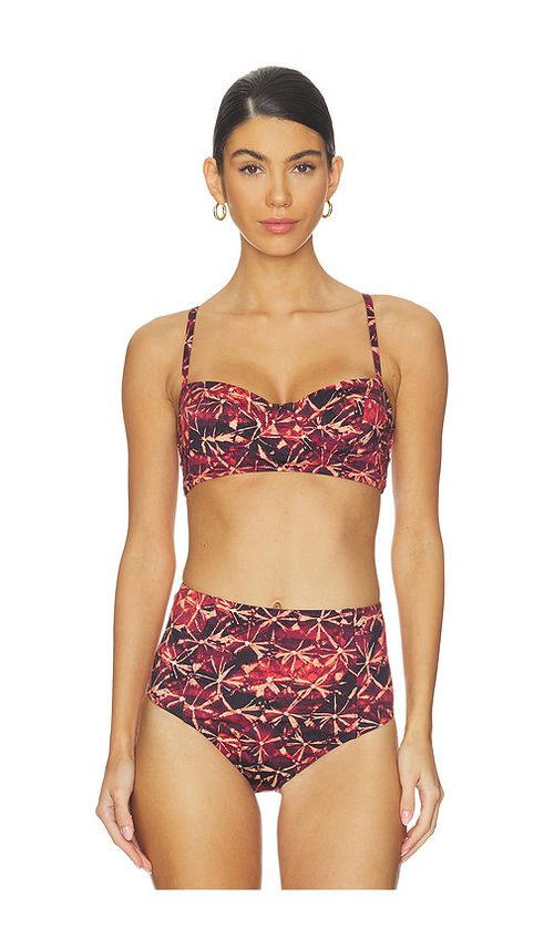 Ulla Johnson Zahara Bikini Top in Red,Black. - M also in L, S