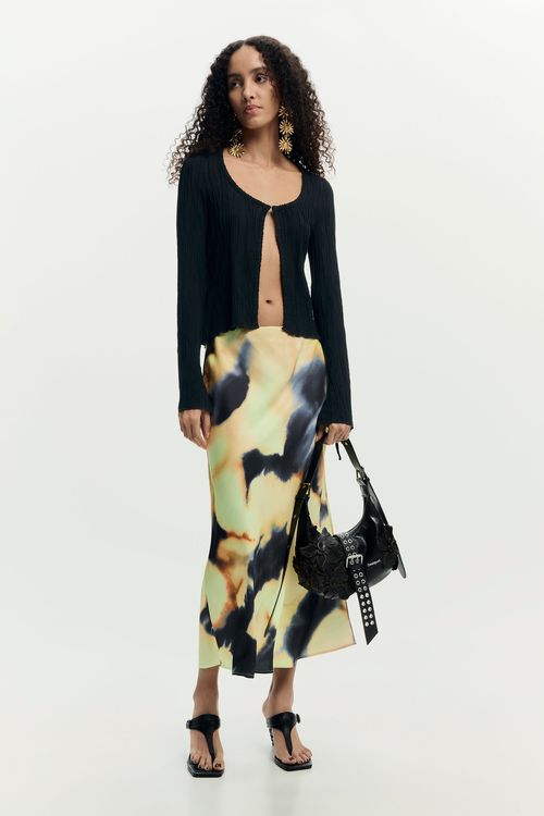 Printed midi skirt