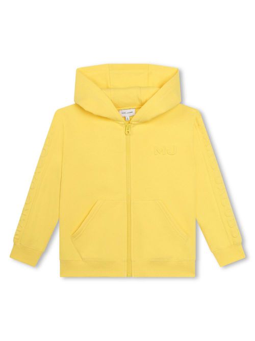 Logo-embossed zip-up hoodie - Yellow