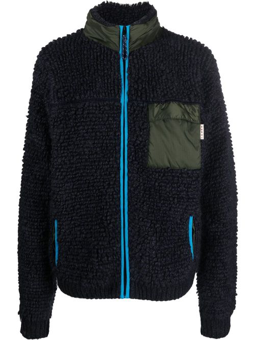 Knitted zip-up cardigan - Blue
