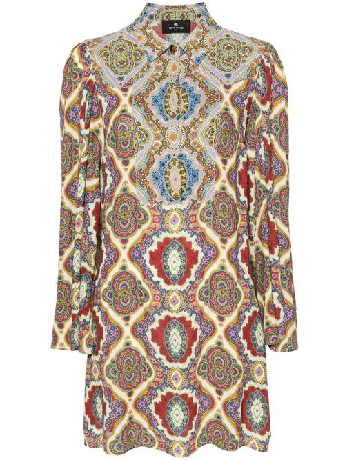 Graphic-print cady shirtdress - Purple