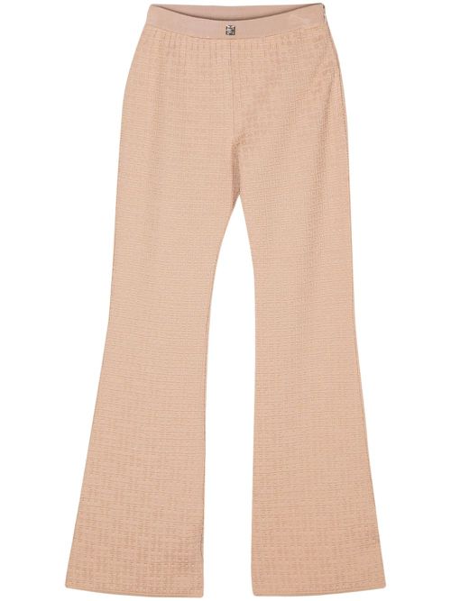 4G-jacquard flared trousers - Neutrals