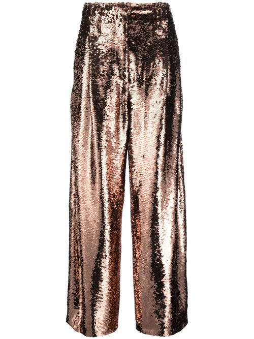Sequined straight-leg trousers - Pink