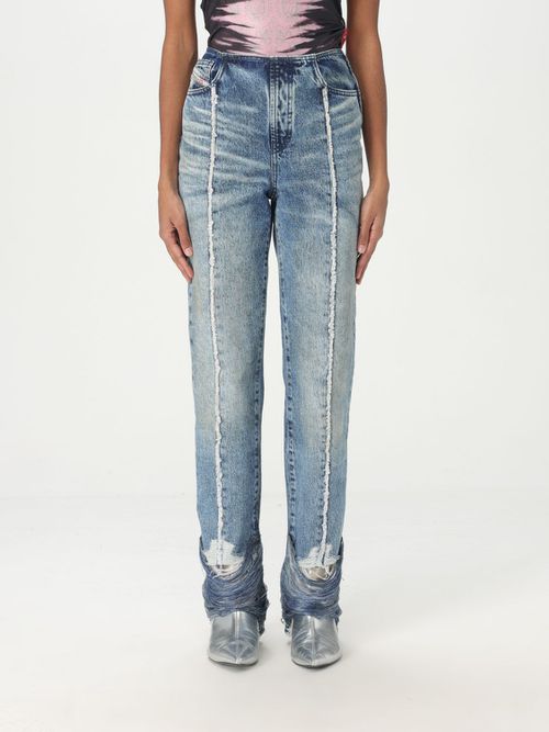 Pants DIESEL Woman color Gnawed Blue