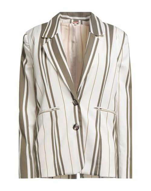 Woman Blazer Ivory Size M Cotton, Elastane