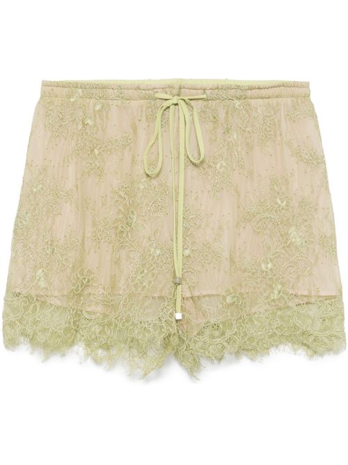 Floral-lace shorts - Green
