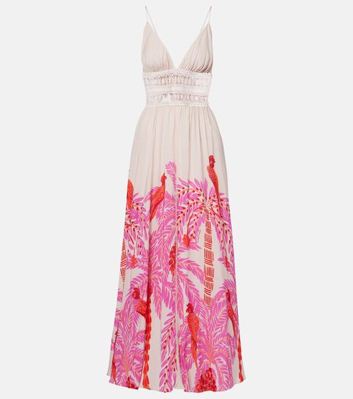 Havana crochet-trimmed floral maxi dress
