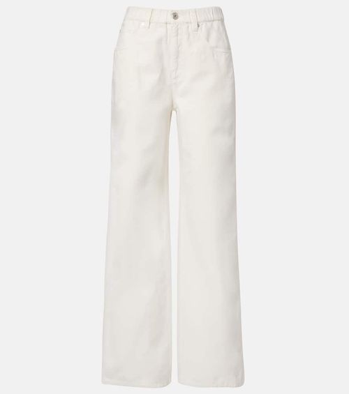 Cotton and linen wide-leg pants