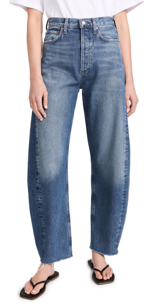 Luna High Rise Curved Taper Jeans Split