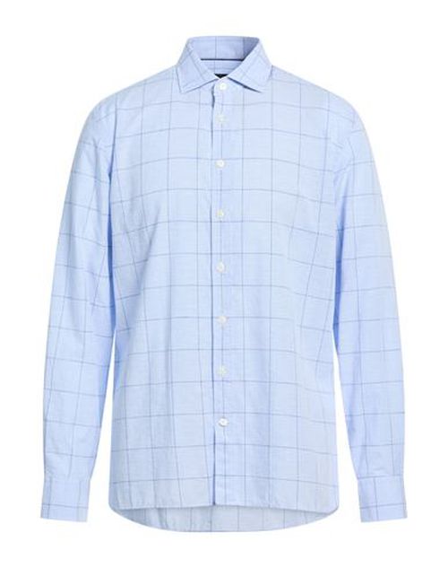 Man Shirt Light blue Size L Cotton, Linen
