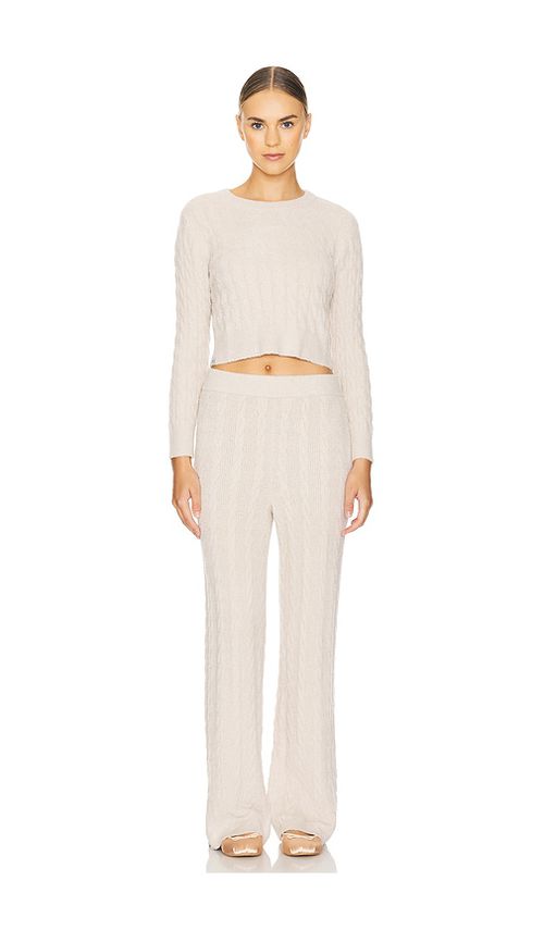 Barefoot Dreams x REVOLVE CozyChic Lite Cable Pullover & Pant Set in Cream. S. Also in