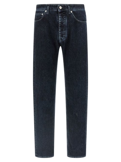 Cotton Straight-Leg Jeans — Black