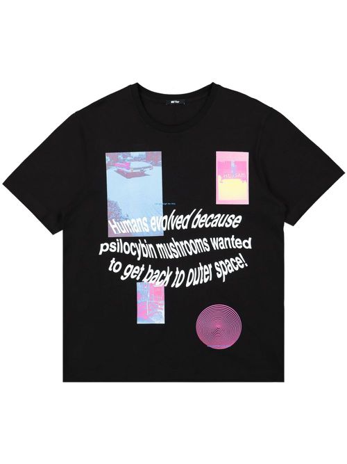 Graphic-print cotton t-shirt - Black
