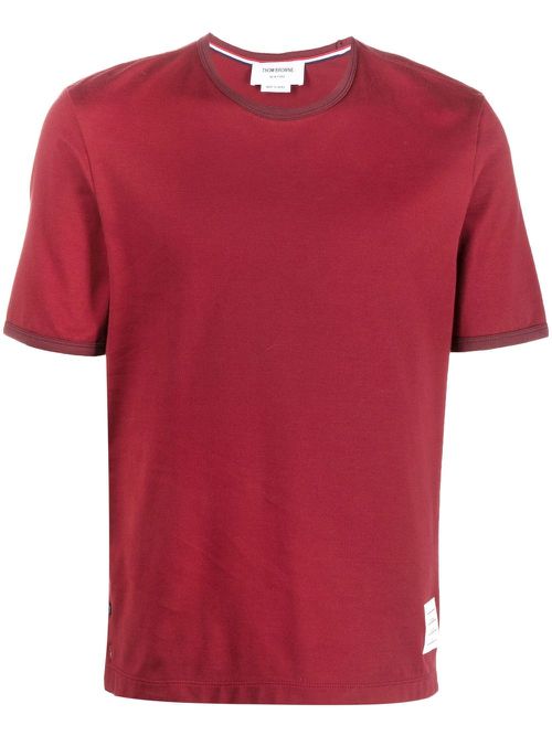 Logo-patch cotton T-shirt - Red