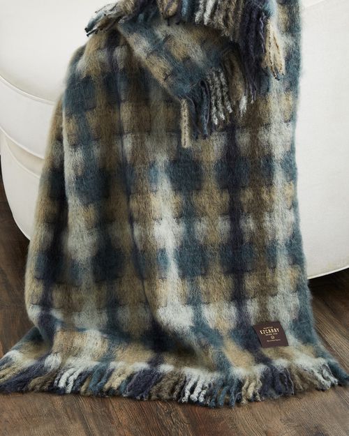 Mia Collection Mohair-Blend Throw Blanket