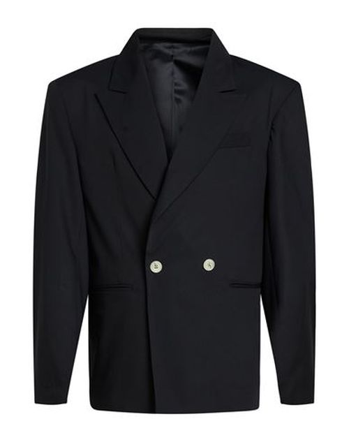 Man Blazer Black Size 36 Polyester, Wool, Viscose, Elastane