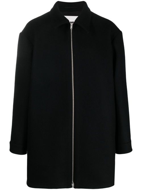 Zip-up wool coat - Blue