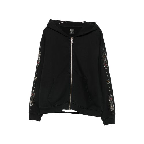 Stud-embellished Zip-up Hoodie