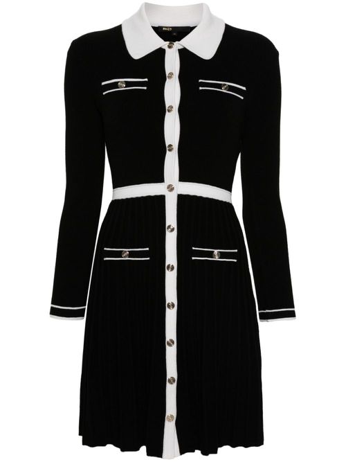 Contrasting-detail dress - Black