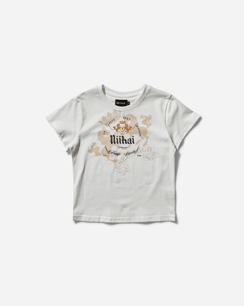 Women s Champagne Baby Tee White